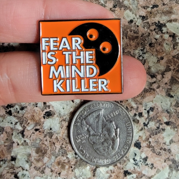 *Mix &Match 2 for $13* "Fear is the Mind Killer" Frank Herbert Quote Enamel Pin - Picture 3 of 3
